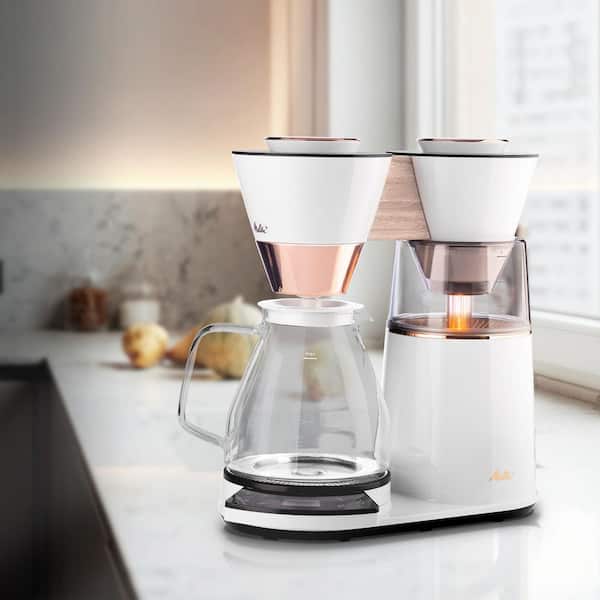 Melitta Vision 12-Cup Luxe Drip Coffee Maker With Revolving Dashboard Copper - White