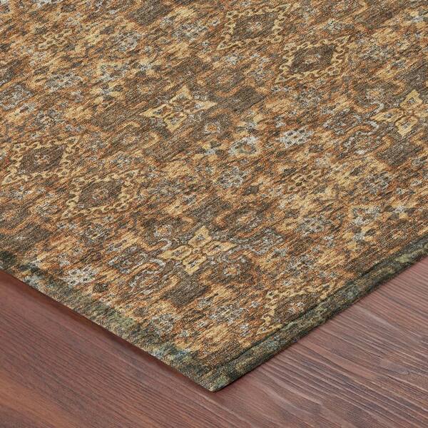 Chantille Machine Washable Indoor/Outdoor Abstract ACN2783 Paprika 5 ft. x 7 ft. 6 in. Area Rug