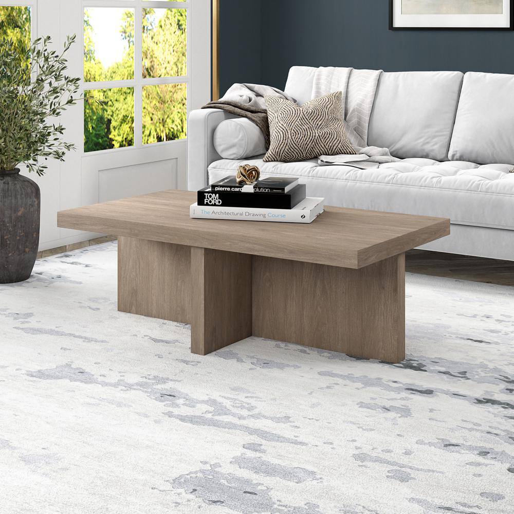 Antiqued Gray Oak Rectangular Outdoor Cocktail Table