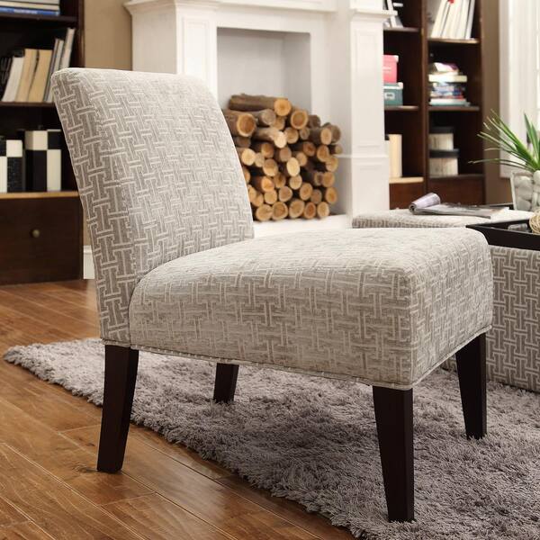 HomeSullivan Havens Grey Link Fabric Slipper Chair
