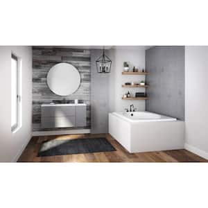 PROJECTA 60 in. x 42 in. Rectangular Oval Drop-in Reversible Soaking Bathtub in White