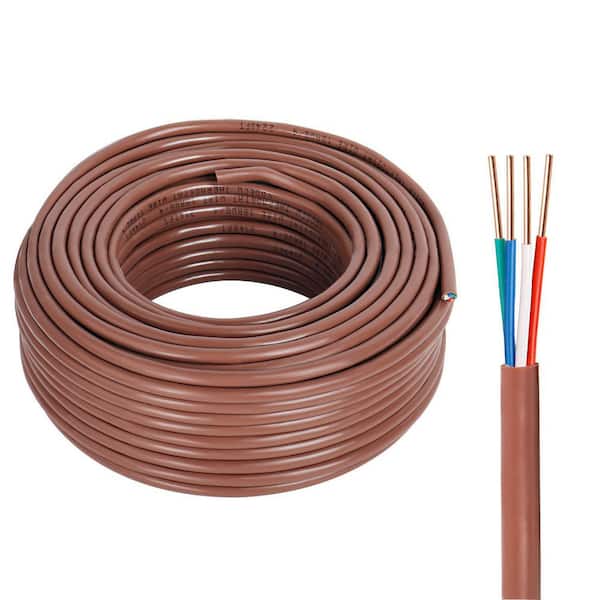 100 ft. 18/4 Solid Copper Thermostat Wire, CL2, ETL Complied, PVC Jacket, for HVAC, Doorbells, Low Voltage Applications