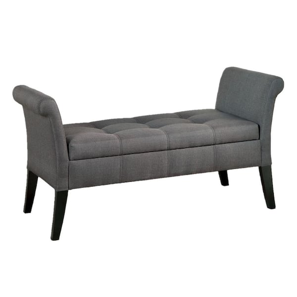 Doheny Gray Contemporary Style Storage Bench