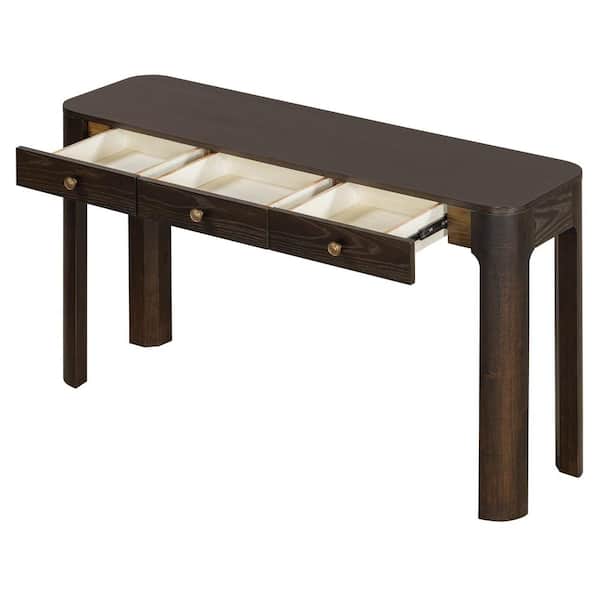 テーブル用品 sold Harper & Bright Designs Rustic 52 in. Espresso Rectangle Wood