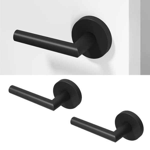 Okun Valli Metal Matte Black Dummy Door Handle with Round Rosette