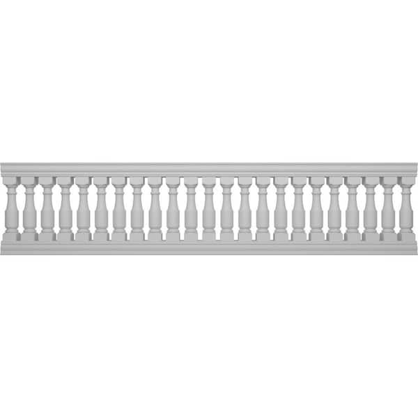 Ekena Millwork Fiberthane Hamilton Balustrade 156 in. L x 38 in. H Fiberglass Railing Kit