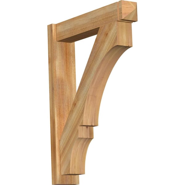 Ekena Millwork 6 in. x 36 in. x 28 in. Western Red Cedar Balboa Arts and Crafts Rough Sawn Outlooker
