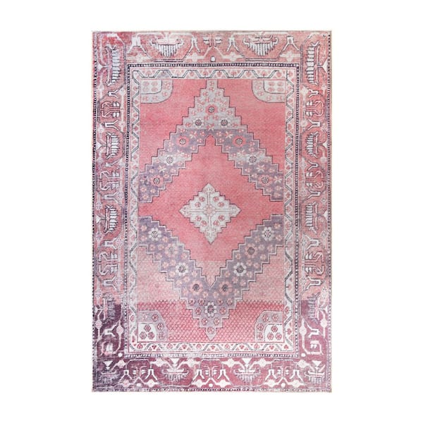 SUPERIOR Sterling Sangria 7 ft. 6 in. x 9 ft. 6 in. Bohemian Oriental Medallion Area Rug