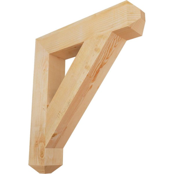 Ekena Millwork 6 in. x 36 in. x 32 in. Douglas Fir Traditional Craftsman Rough Sawn Bracket