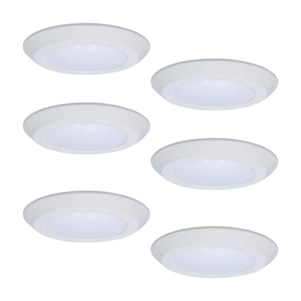 HALO 6 in. White Integrated LED Recessed Ceiling Mount Light Trim at 3000K Soft White Title 20 Compliant (6-Pack)