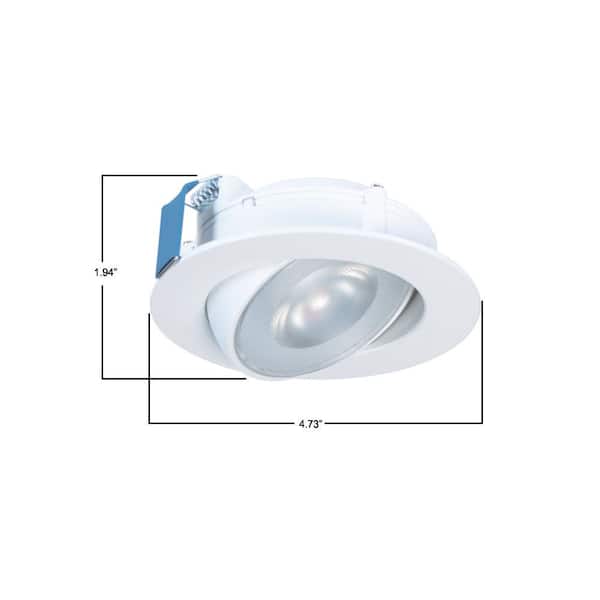HLA 4 in. Color Selectable (2700K-5000K) Canless Recessed Narrow Beam Adjustable Gimbal Trim Integrated LED Kit