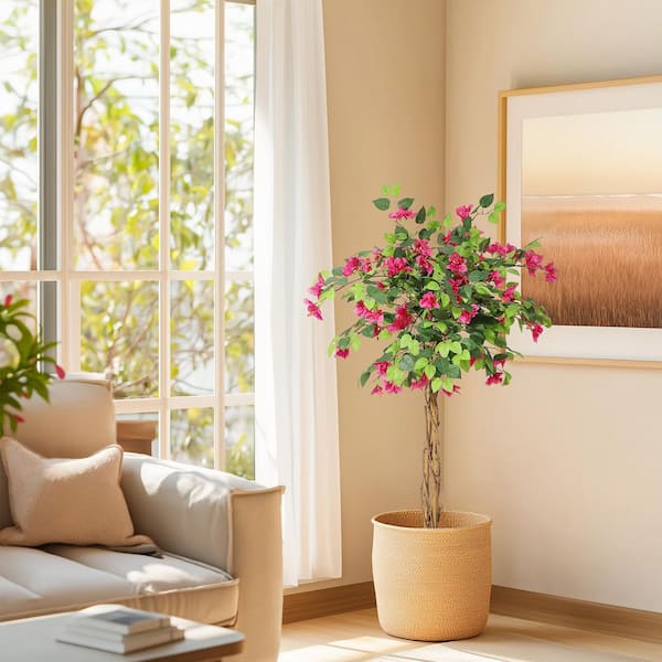 4 ft. Artificial Bougainvillea Tree in Pot xsqPHO_34HWS4LR - The