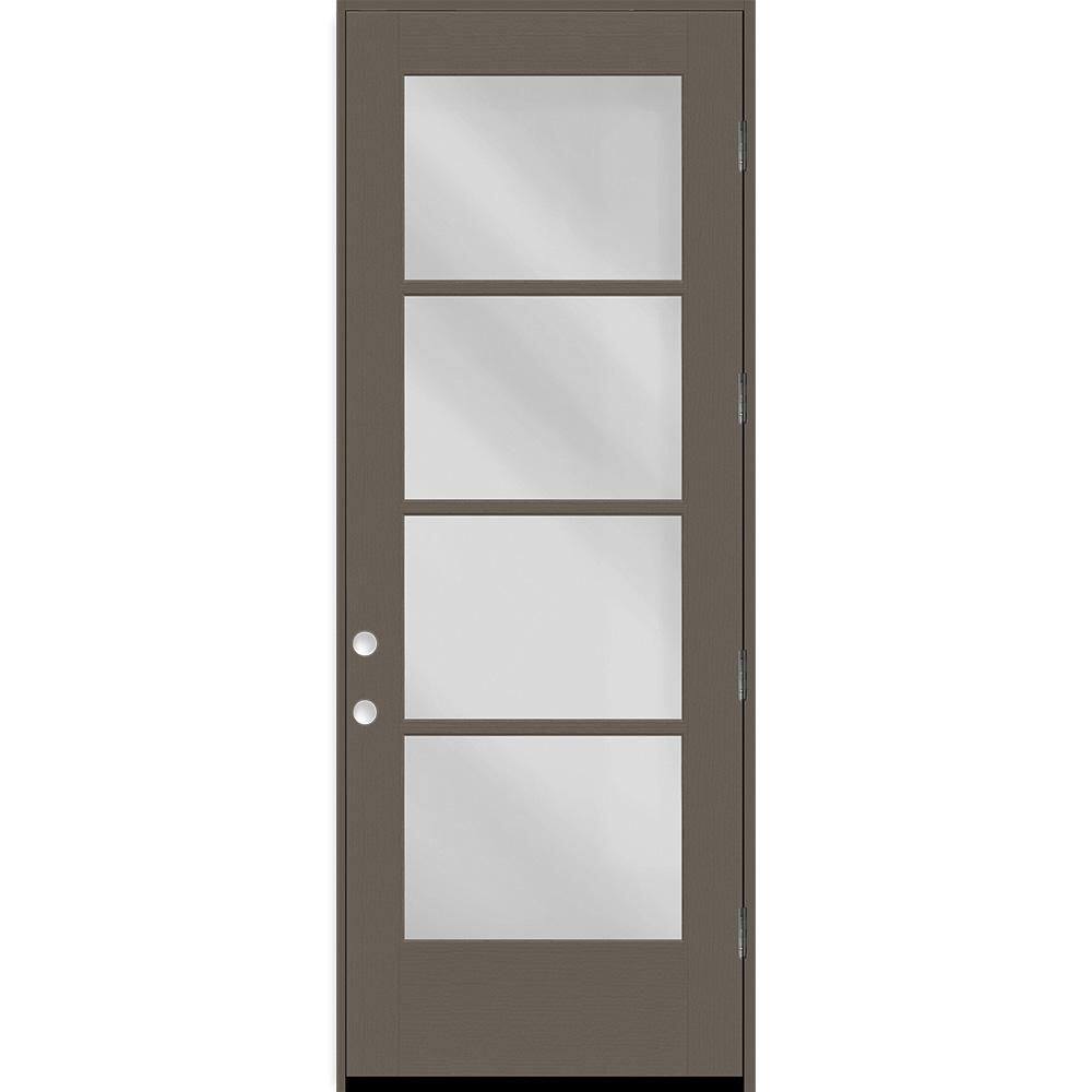 Legacy 30 in. x 96 in. Icon 4-Lite Modern Clear Glass LHOS Kindling Fiberglass Prehung Front Door with 6-9/16 in. Jamb price history on PriceWatchPro