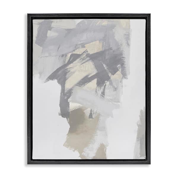 Stupell Industries Elegant Contemporary Grey Shades by Rachel Springer Black Floater Frame Abstract Graphic Art Print 31 in. x 25 in.