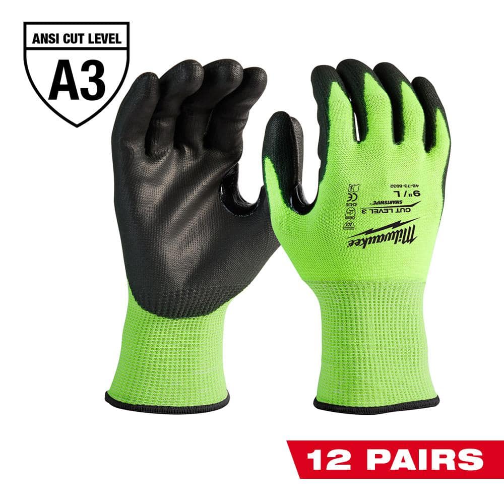 ANSI Level 3 Cut-Resistant Nitrile Coated Work Gloves - Large, 1 Dozen -  Industrial and Personal Safety Products from