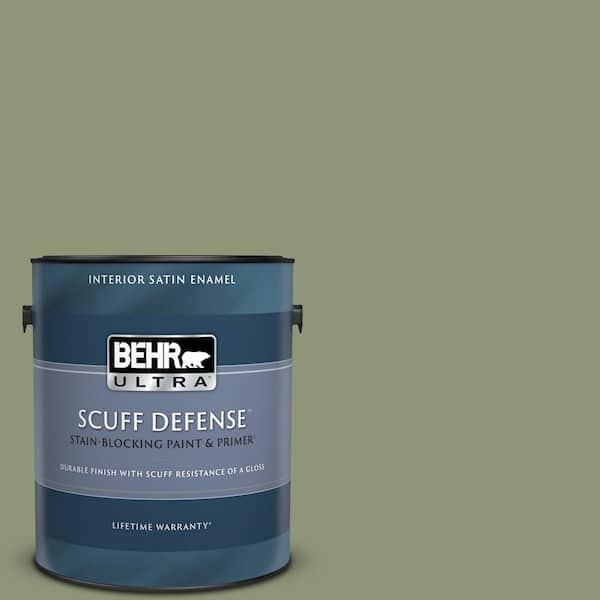 BEHR ULTRA 1 gal. #420F-5 Olivine Extra Durable Satin Enamel Interior Paint & Primer