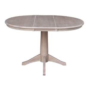 36 in. x 48 in. x 30 in. H Gray Extension Olivia Pedestal Table