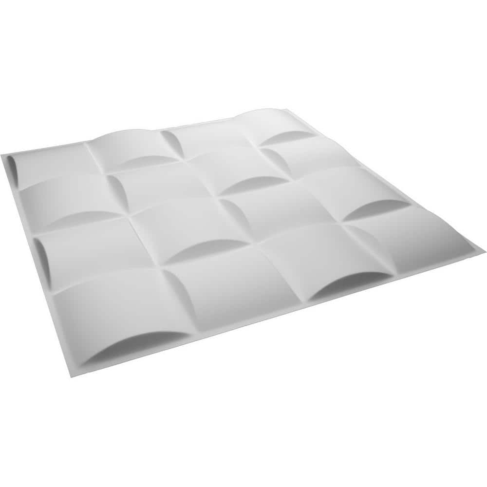 White Textured 3D PVC Wall Panels, 19 5/8" x 19 5/8", 50-Pack