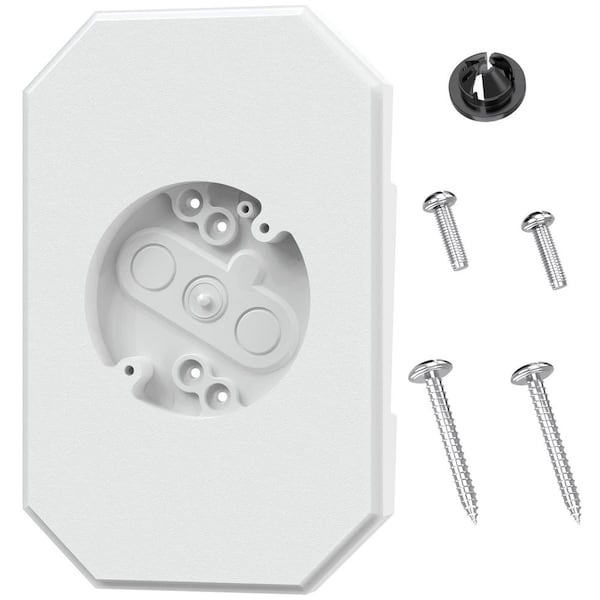 6.53 in. x 10.23 in. Siding Mounting Kit, Textured and Paintable White Surface, Made of Solid and Sturdy Plastic