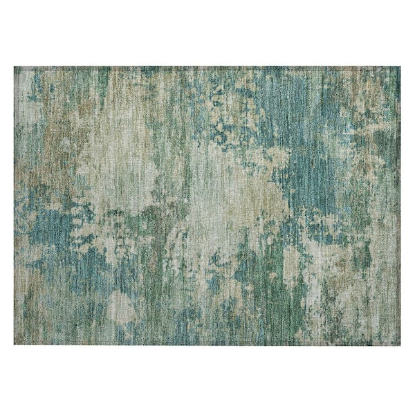 Addison Rugs Chantille Machine Washable Indoor/Outdoor Abstract ACN2067 Teal 1 ft. 8 in. x 2 ft. 6 in. Accent Rug