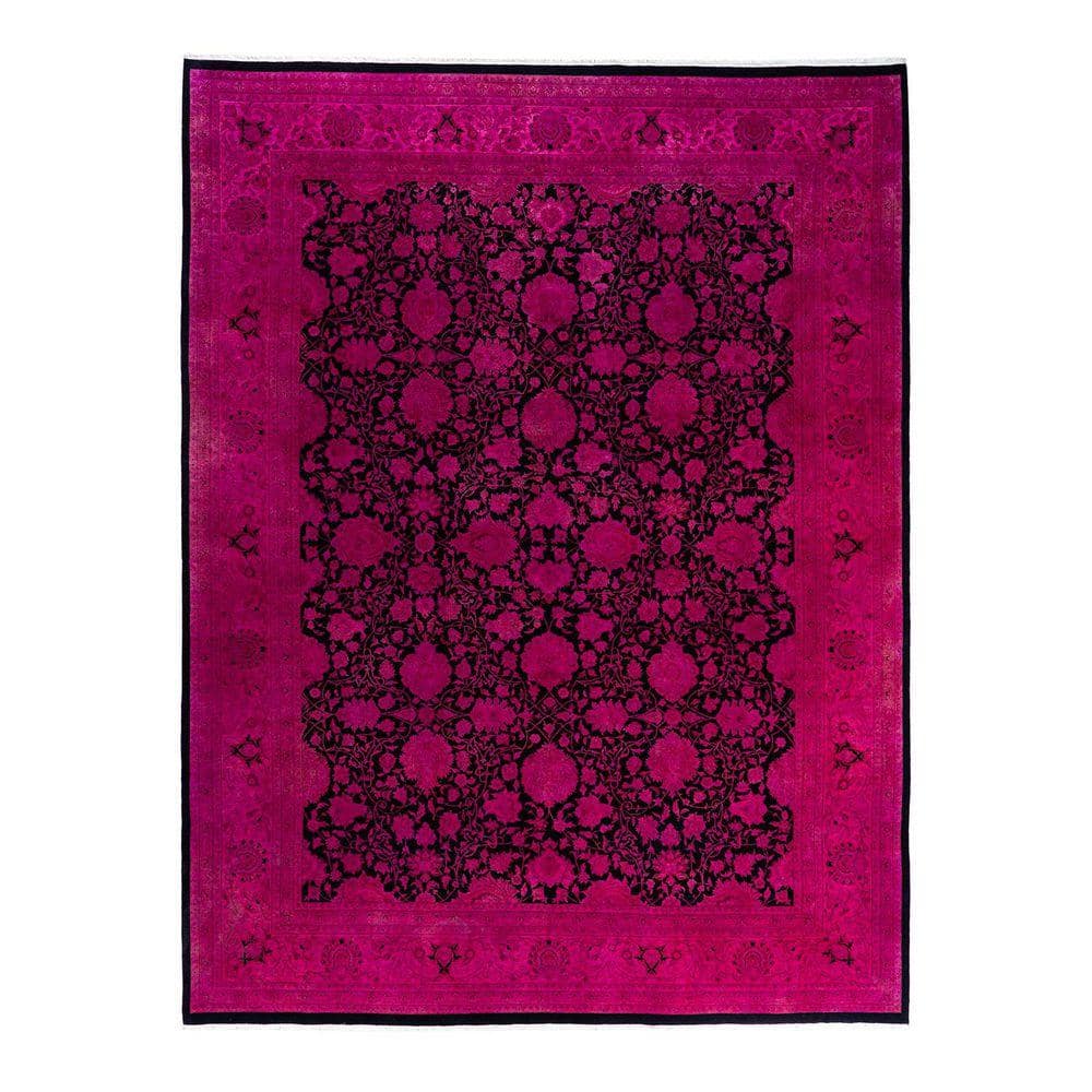 Chloe & Olivia Home Overdyed Pink 9 ft. x 12 ft. Solid Wool Indoor Area ...