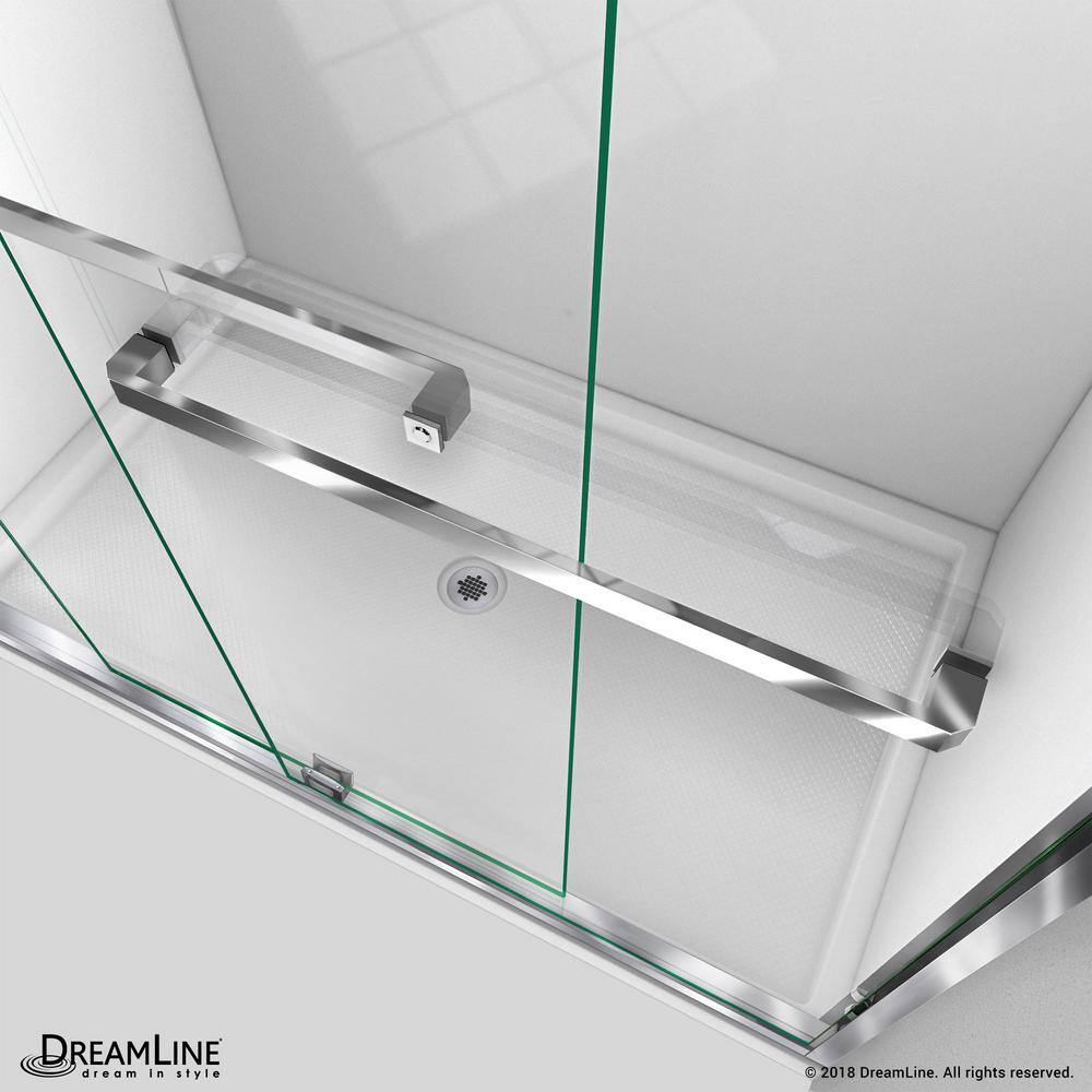 Abbey 60-inch Chrome Frameless Sliding Shower Door with Clear Glass