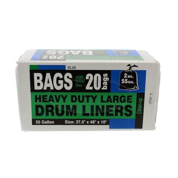 PACK OF 20 55 Gallon Contractor Drum Liner Trash Bags 