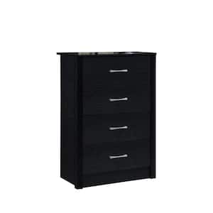 4-Drawer Chest Black 40.24 in. H x 27.52 in. W x 15.51 in. D