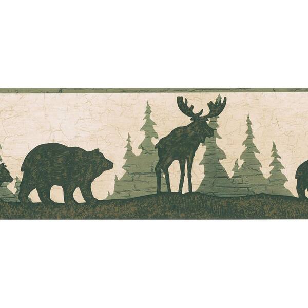 Brewster 6.75 in. H x 12 in. W Mountain Animal Silhouettes Border Sample