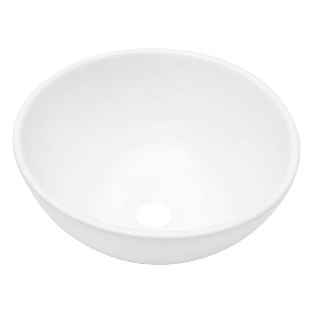 GhomeG LMP180GHG04 13"L White Ceramic Vessel Bathroom Sink Circular Drop-in Vanity Sink