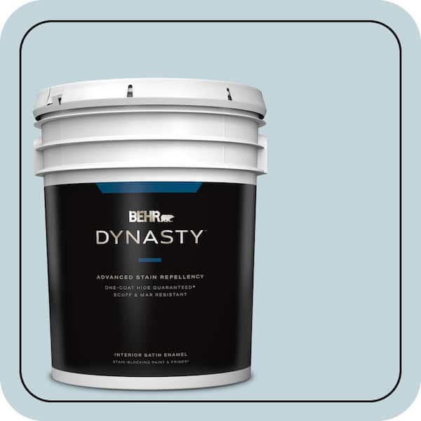 BEHR DYNASTY 5 gal. #S470-1 Cloudy Sky Satin Enamel Interior Stain-Blocking Paint and Primer