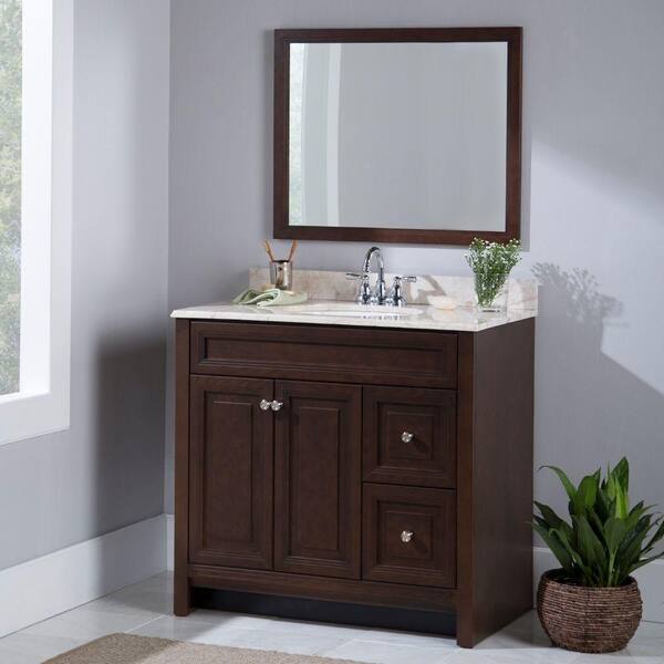 Brinkhill 32 in. W x 26 in. H Wall Mirror in Cognac Brinkhill 32 in. W x 26 in. H Wall Mirror in Cognac