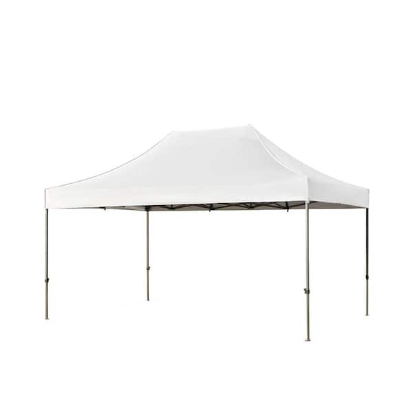 10 ft. x 15 ft. White Pop Up Canopy Tent for Backyard