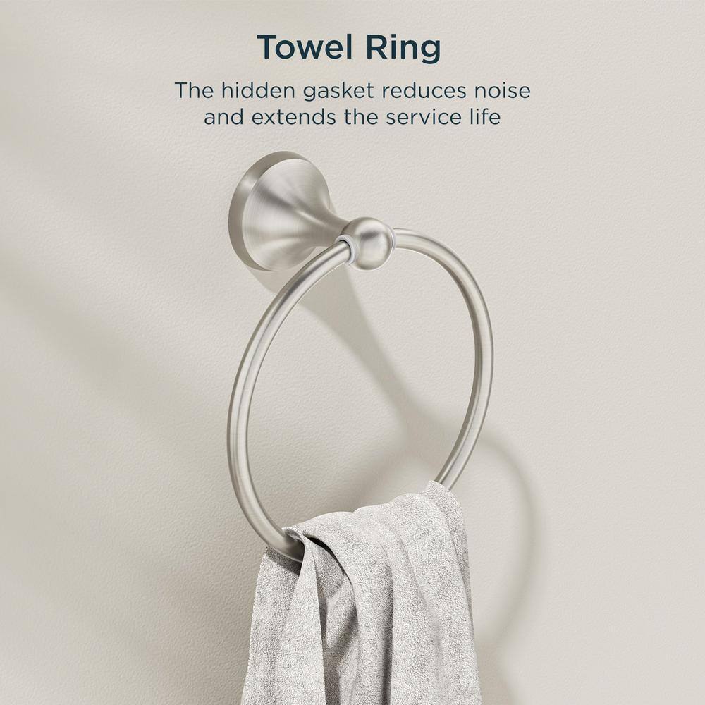 Brushed Nickel 4-Piece Bathroom Hardware Set with Stainless Steel Finish