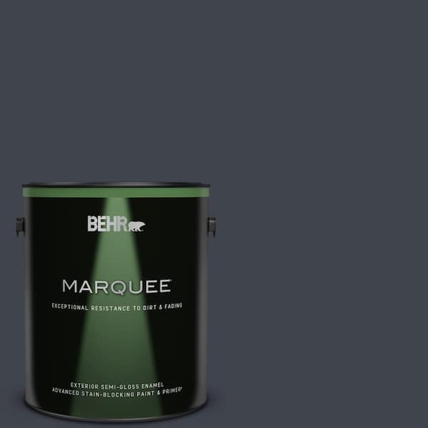 BEHR MARQUEE 1 gal. #ECC-23-3 Blackbird Semi-Gloss Enamel Exterior Paint & Primer