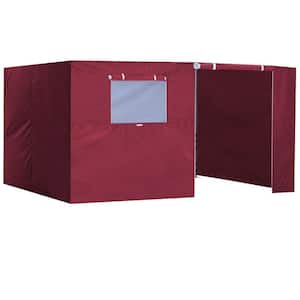 Eur Max Series 10 ft. x 15 ft. Burgundy Pop-up Canopy Tent with 4-Zippered Sidewalls