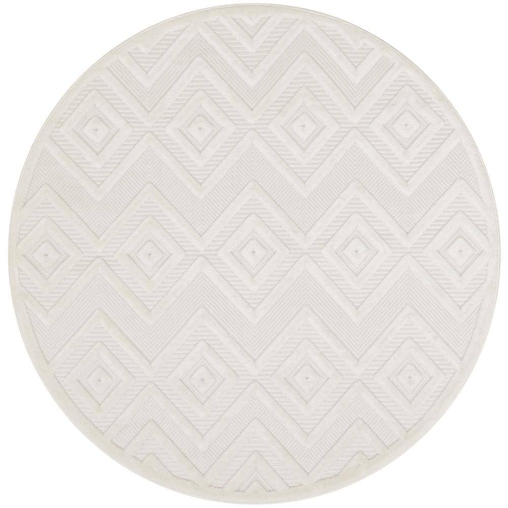 Versatile Ivory White 4 ft. x 4 ft. Diamond Contemporary Round Indoor Area Rug price history on PriceWatchPro