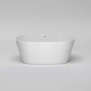 59 in. Acrylic Flatbottom Freestanding Bathtub in White