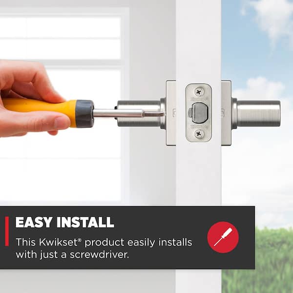 Kwikset Casey Satin Nickel Keyed Entry Door Handle Featuring