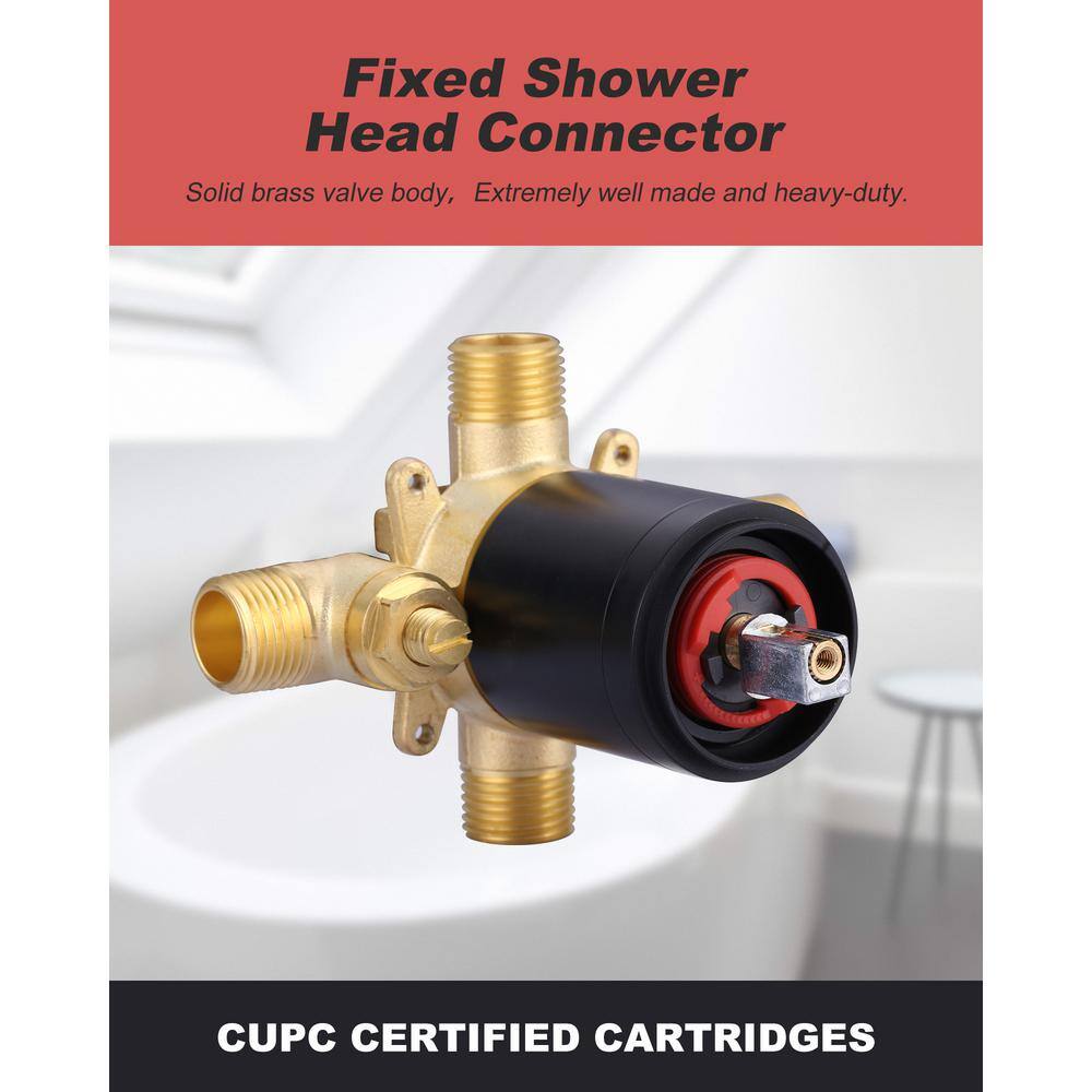 Matte Black 7-Spray Wall Mounted Shower Faucet System