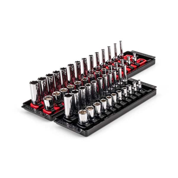 1/4 in. Drive 6-Point Socket Set with Rails (5/32 in.-9/16 in., 4 mm-15 mm) (50-Piece)