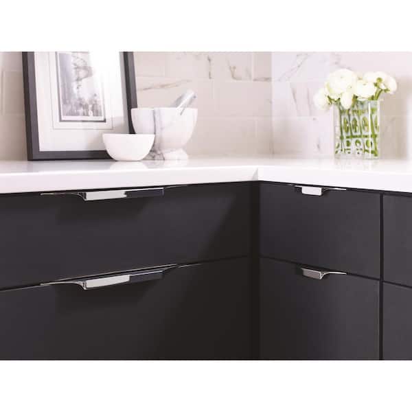 Extent 8-9/16 in. (217mm) Modern Polished Chrome Cabinet Edge Pull