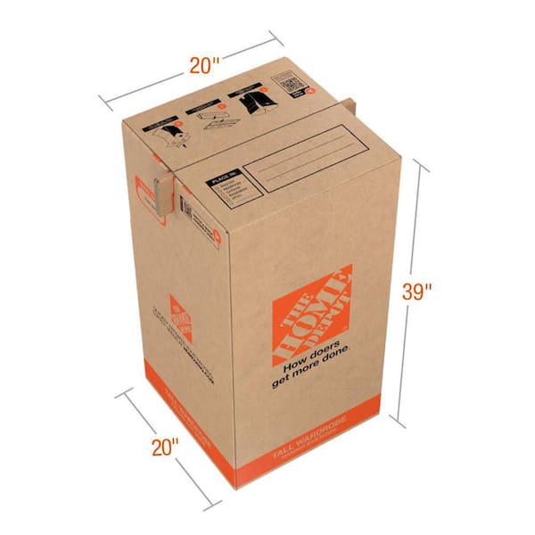 20 in. L x 20 in. W x 39 in. H Tall Heavy Duty Eco Wardrobe Moving Shipping and Packing Box
