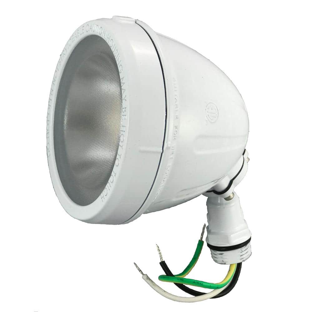 14-Watt Hardwired White LED Landscape Flood Light Metal Spot Light, 1100 Lu