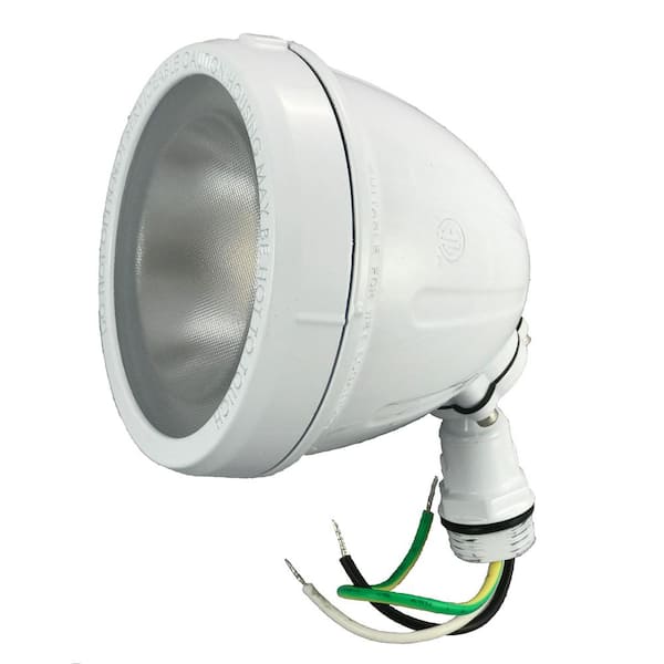 Commercial Electric 14-Watt Hardwired White LED Landscape Flood Light Metal Spot Light, 1100 Lumens