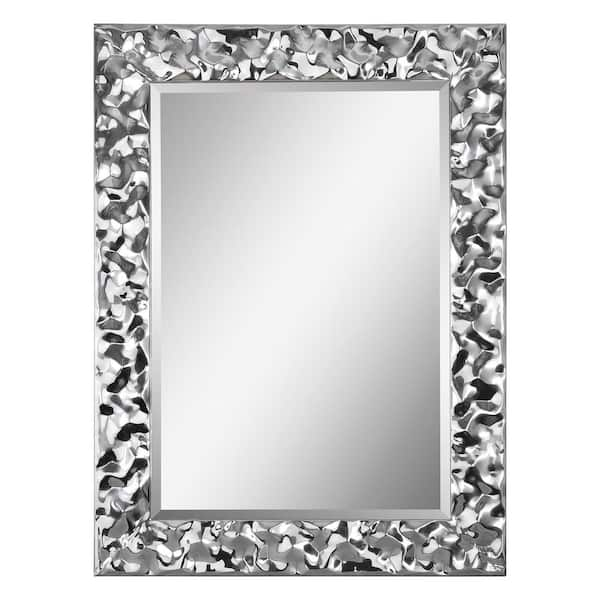 NOTRE DAME DESIGN Medium Rectangle Chrome Beveled Glass Modern Mirror (30 in. H x 40 in. W)