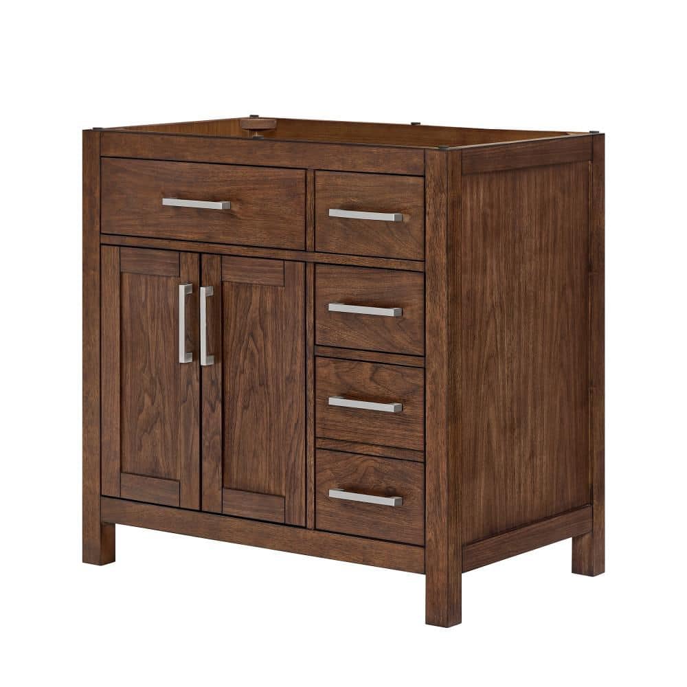 Beckett 35.25 in. Bath Vanity Cabinet without Top in Dark Walnut