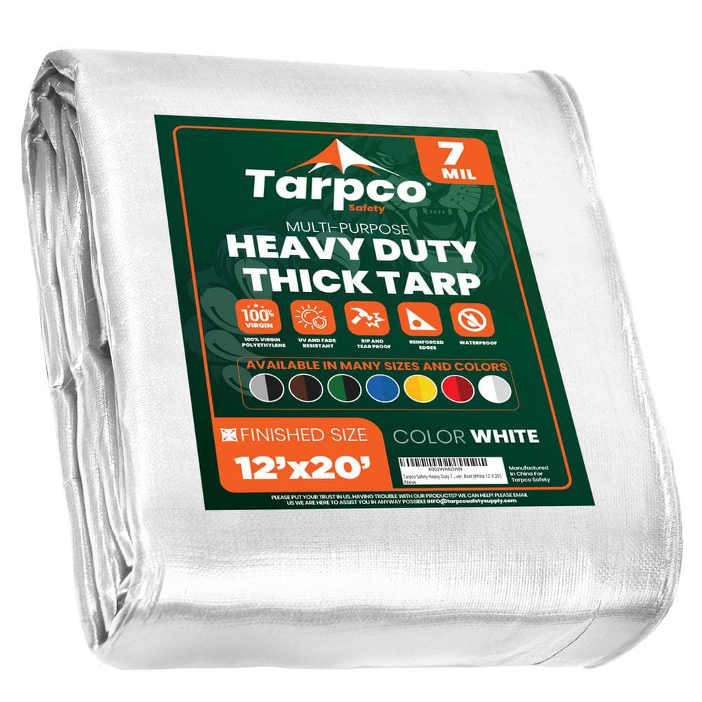 Have a question about TARPCO SAFETY 12 ft. x 20 ft. White 7 Mil Heavy