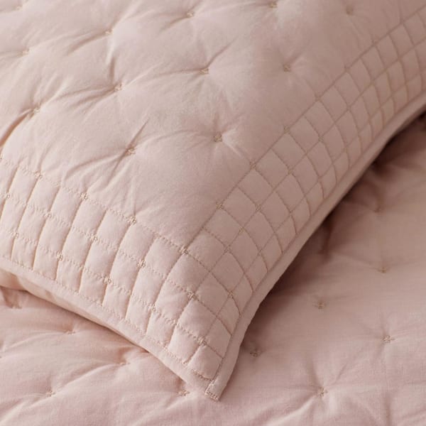 The Company Store Pintuck Faded Rose Cotton Euro Quilted