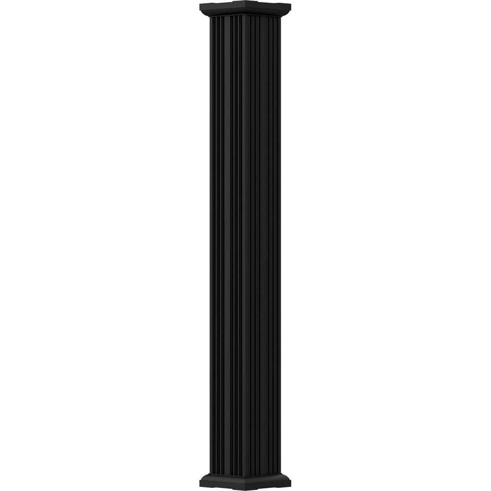 AFCO 8 ft.x3-1/2 in. Endura-Aluminum Column, Square Shaft (Load-Bearing  12,000 lb.)Non-Tapered, Fluted, Textured Black Finish EA0408ENFSGTUTU - The  